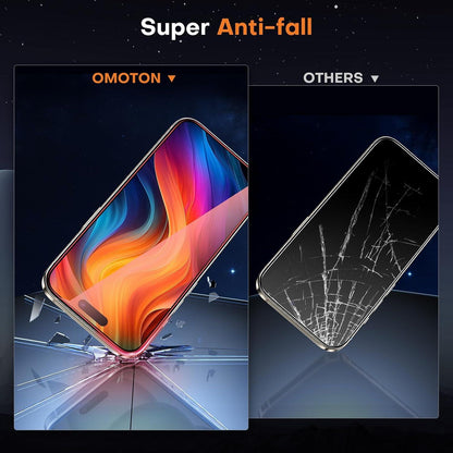 OMOTON iPhone 15/15 Pro Schutzglas 9H Härte 3 Stück