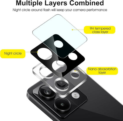 Panzer Schutz Glas Displayschutz für Redmi Note 13 Pro 5G Kamerafolie