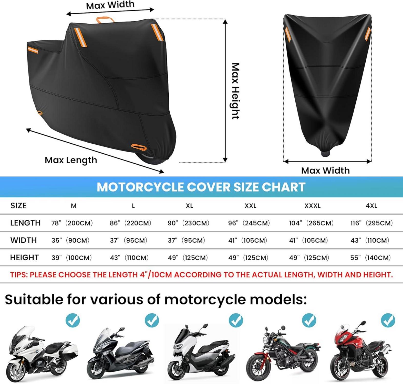 Motorradabdeckung 600D Wasserdicht Oxford Reflektierend