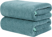 Mikrofaser Handtuch Haare Saugstark 50x100cm Grün 2er Pack