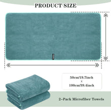 2er Pack Mikrofaser Handtuch Haare 50x100cm Grün Flauschig