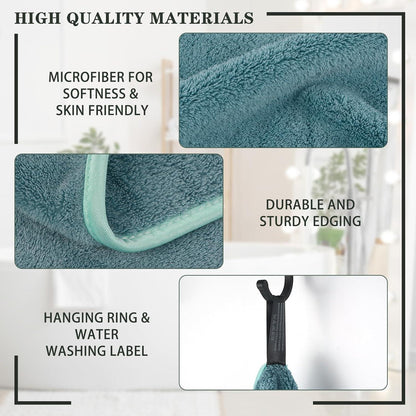 2er Pack Mikrofaser Handtuch Haare 50x100cm Grün Flauschig Saugstark