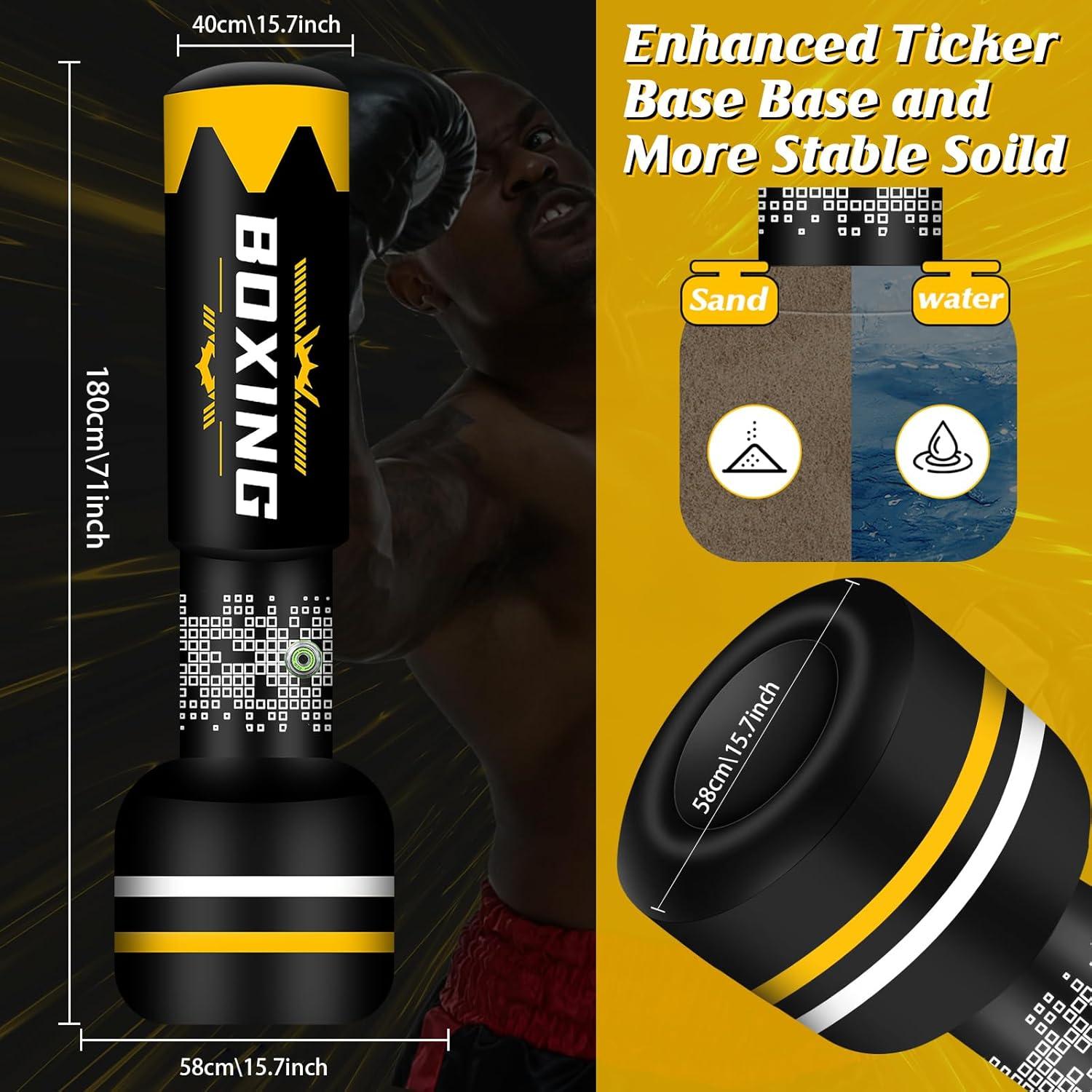 Boxsack Erwachsene 180cm - Mit Boxhandschuhen & Luftpumpe - MMA Muay Thai Training Fitness Set A