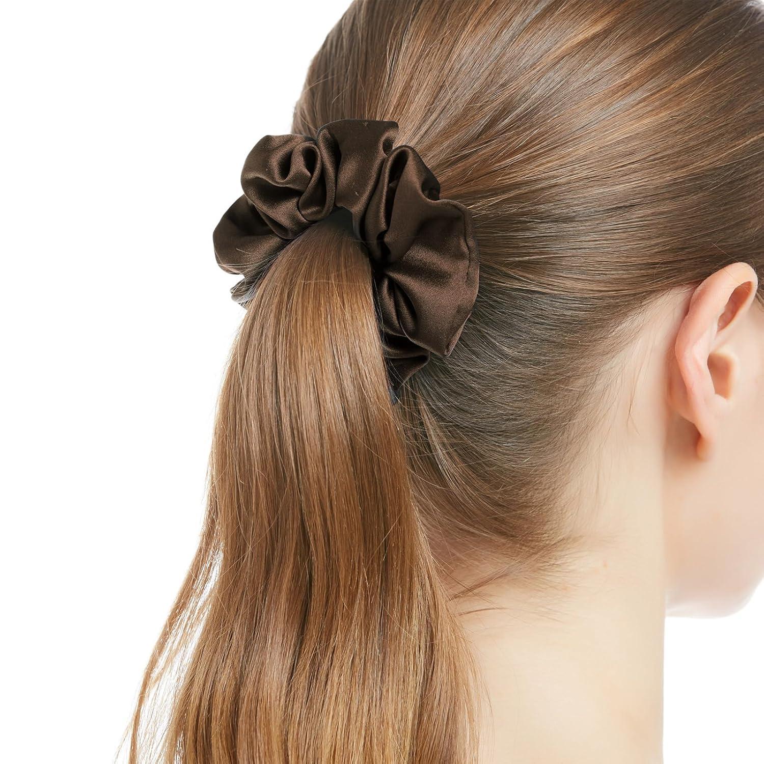 Seide Haarringe Damen 2er Pack Schokolade-2er Pack