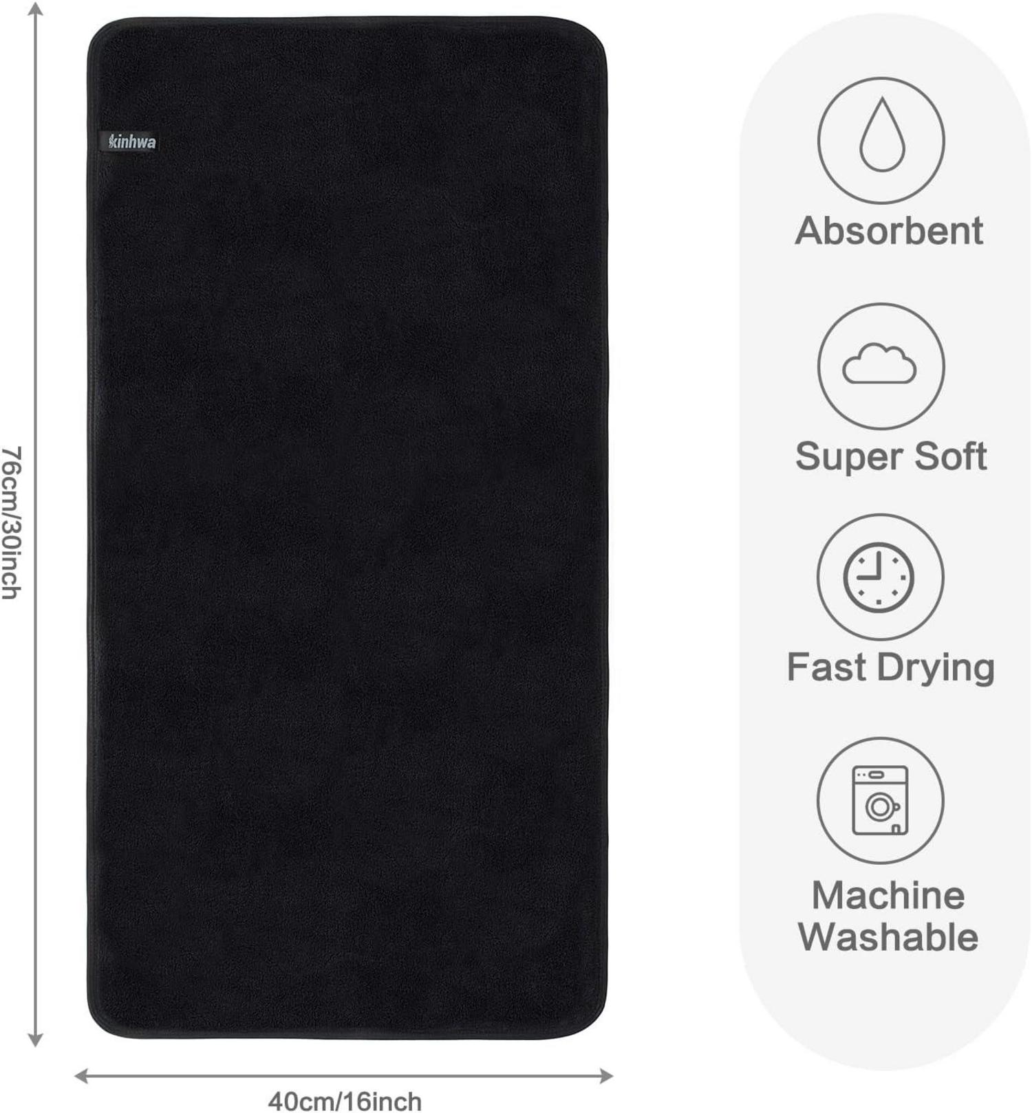 Mikrofaser Handtuch 4er Pack 40x76cm Schwarz Flauschiges