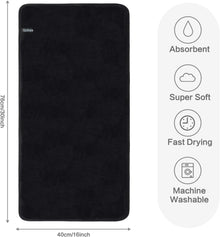 Mikrofaser Handtuch 4er Pack 40x76cm Schwarz Flauschiges