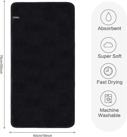 Mikrofaser Handtuch 4er Pack 40x76cm Schwarz Flauschiges