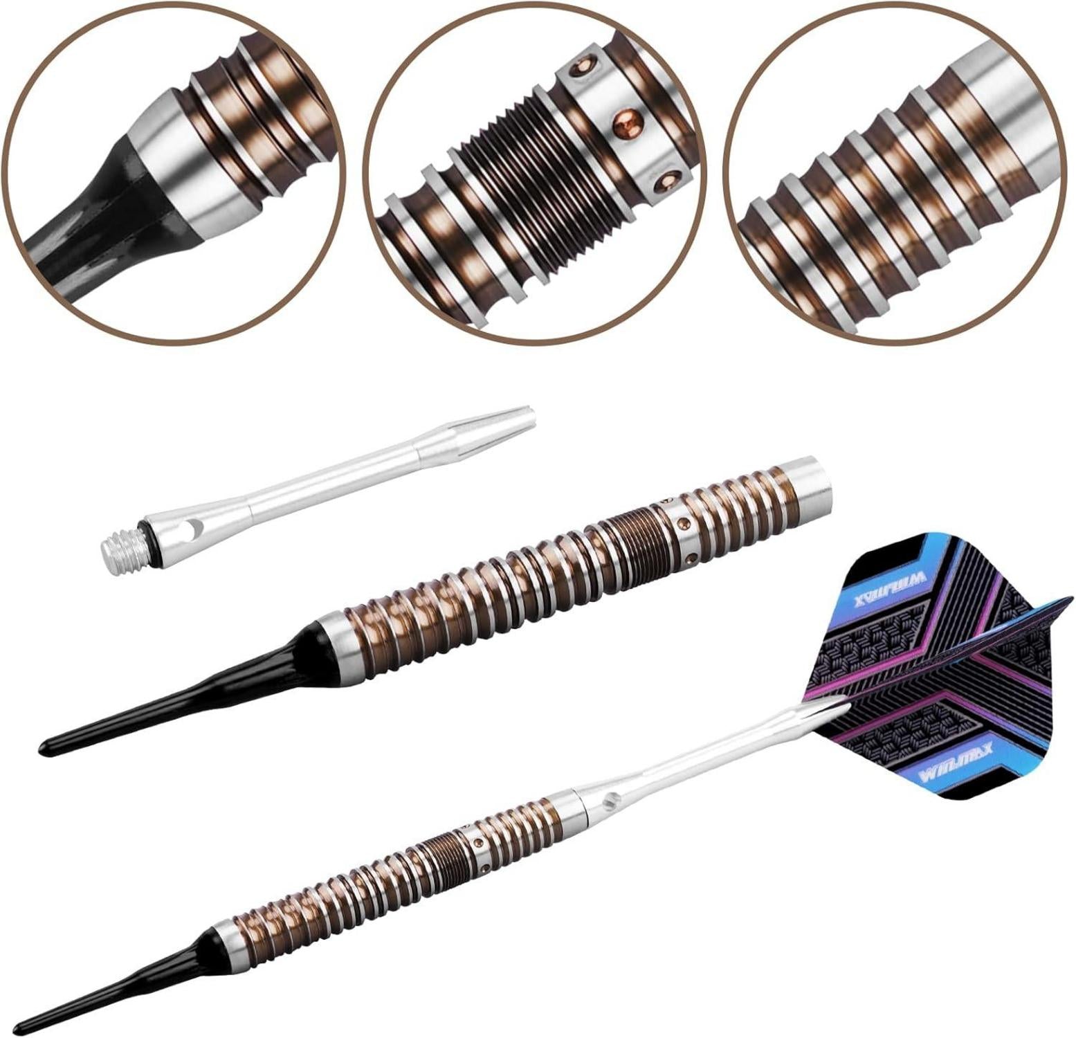 WIN.MAX Professionelle Dartpfeile 90% Tungsten 16-28g Wolfram Stahl Darts