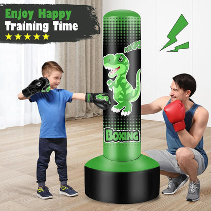 Aufblasbarer Boxsack Kinder 165cm Boxhandschuhen MMA Karate Taekwondo