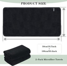 2er Pack Mikrofaser Handtuch Haare 50x100cm Schwarz