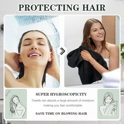 2er Pack Mikrofaser Handtuch Haare 50x100cm Saugstark