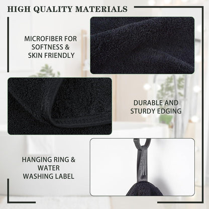 2er Pack Mikrofaser Haartuch 50x100cm Saugstark Dunkelgrau Schwarz
