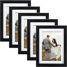 5er Set Bilderrahmen 13x18 cm MDF Acrylglas Schwarz Fotorahmen
