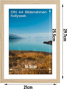 Bilderrahmen DIN A4 MDF Acrylglas-holz Aufhängen Aufstellen