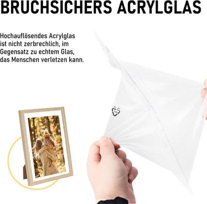 Bilderrahmen DIN A4 MDF Acrylglas Dekor Holz Transparent
