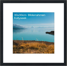 Bilderrahmen 30x30 cm MDF Acrylglas Schwarz Aufhängen Aufstellen