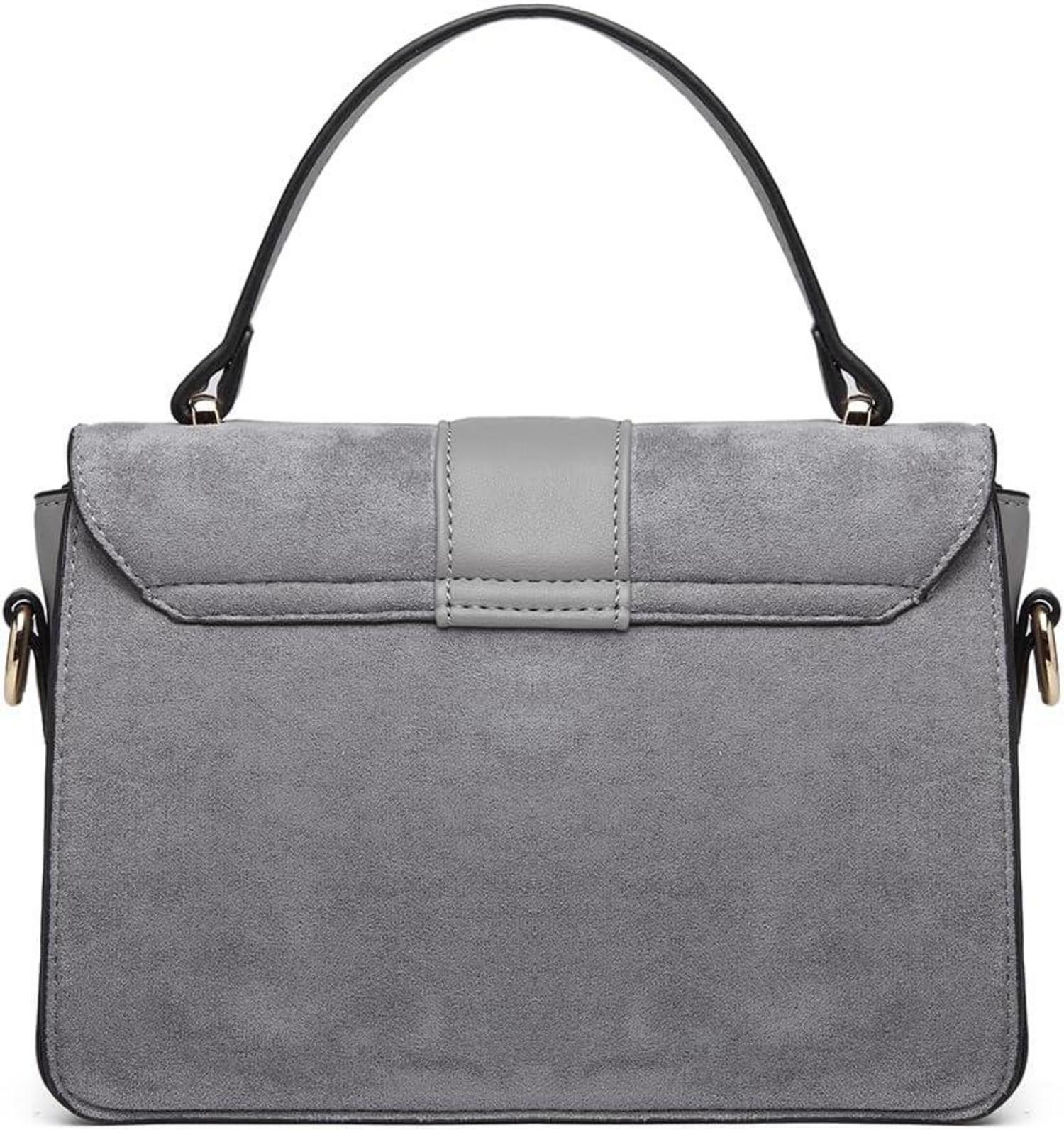 Vintage Umhängetasche Damen Kunstleder Wildleder Flap Handtasche
