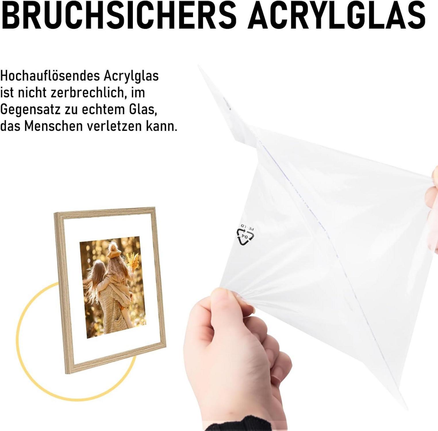 Kollyseek Bilderrahmen 50x70cm MDF Acrylglas Wohnzimmer Aufhängen Stellen