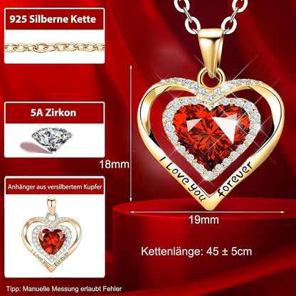 Ewige Rose mit Halskette, Konservierte Blume Geschenkbox Gold