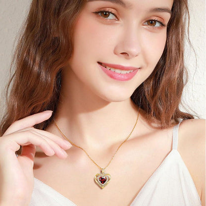 Ewige Rose mit Halskette, Konservierte Blume Geschenkbox Gold