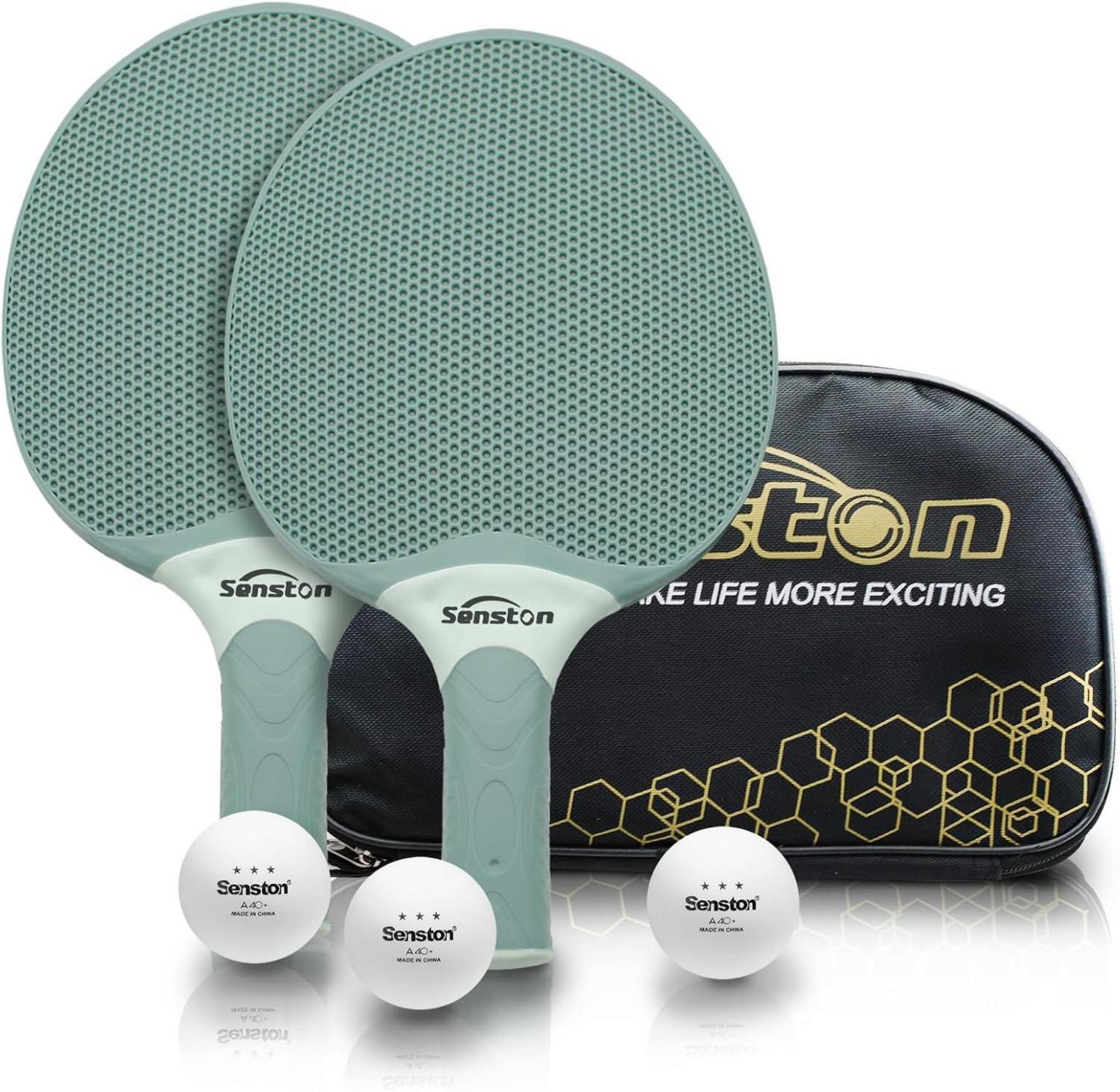 Professionelles Tischtennisset mit 2 Schlägern, 3 Bällen & Tasche