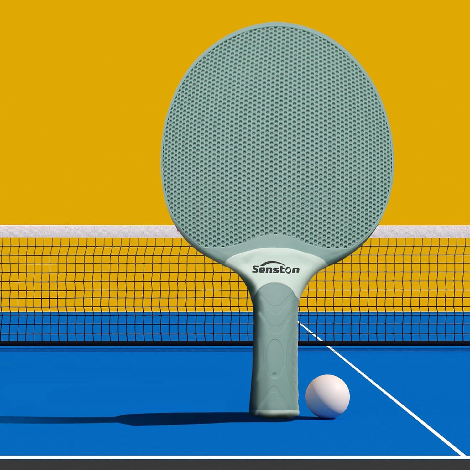 Senston Tischtennisschläger Set 2 Schläger 3 Bälle Aufbewahrungstasche BlauGrün