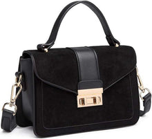 Umhängetasche Kunstleder Wildleder Vintage Flap Crossbody Bag