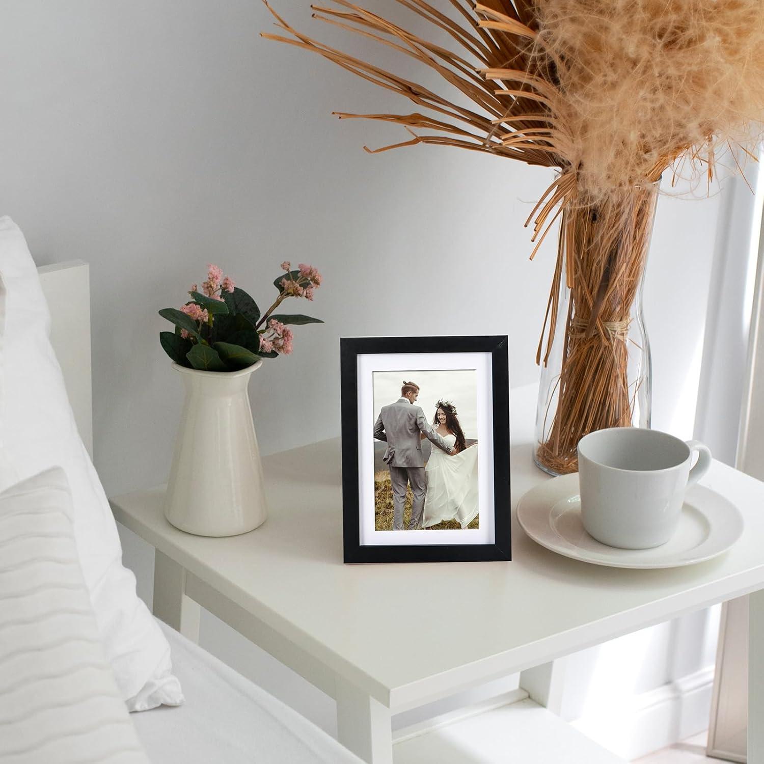 5er Set Bilderrahmen 10x15 cm Schwarz Acrylglas-MDF holz - Wohnzimmer