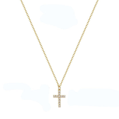 Diamant Kreuz Goldkette Layered Choker Halskette Modeschmuck