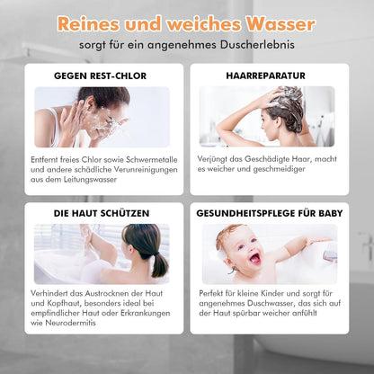 Filter Duschkopf Handbrause mit Schlauch & 15-Schicht-Filter