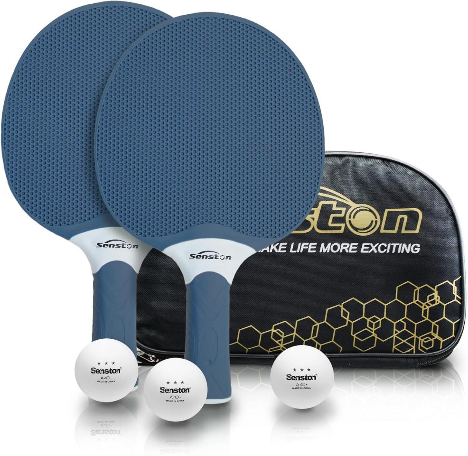 Tischtennisschläger Set mit 3 Bällen und Aufbewahrungstasche