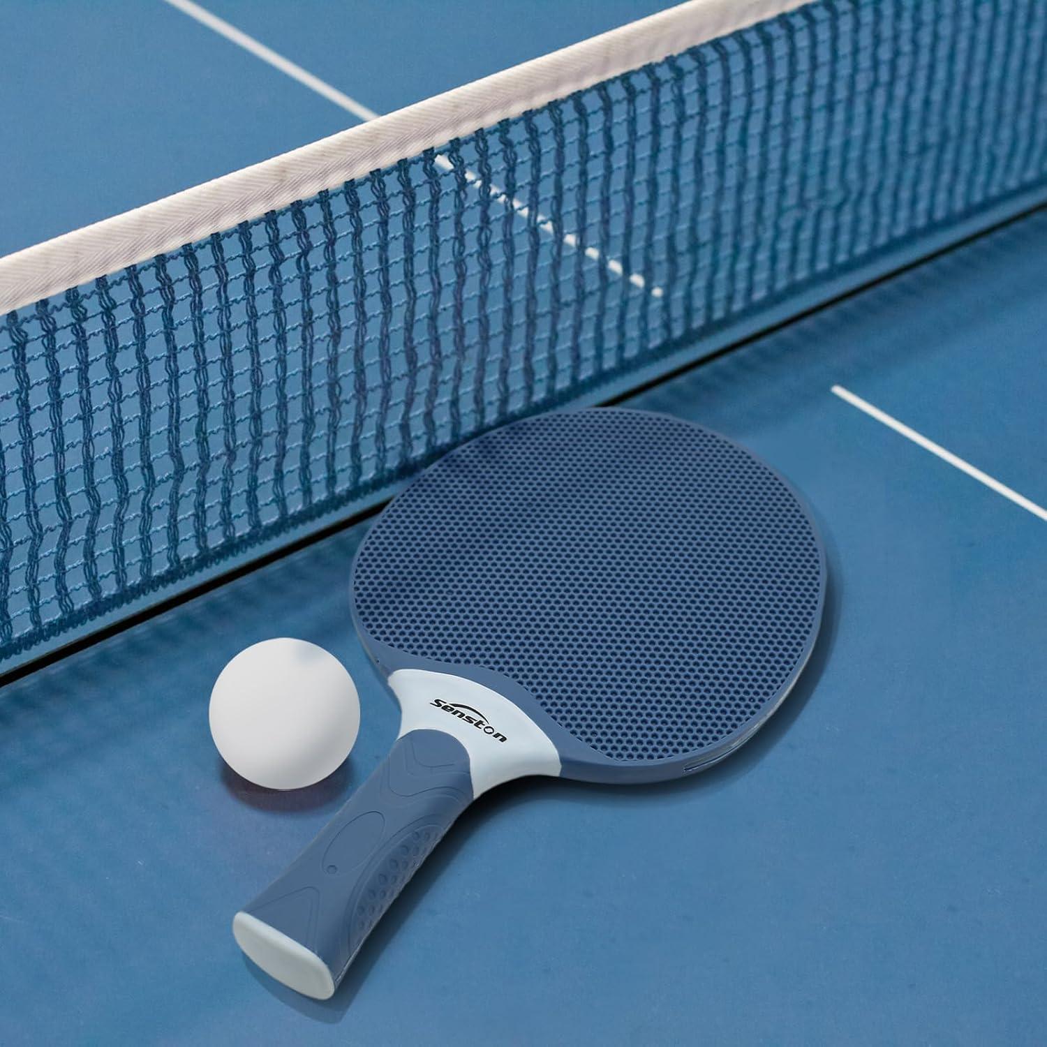 Senston Tischtennisschläger Set 2 Schläger & 3 Bälle Gummi Paddel
