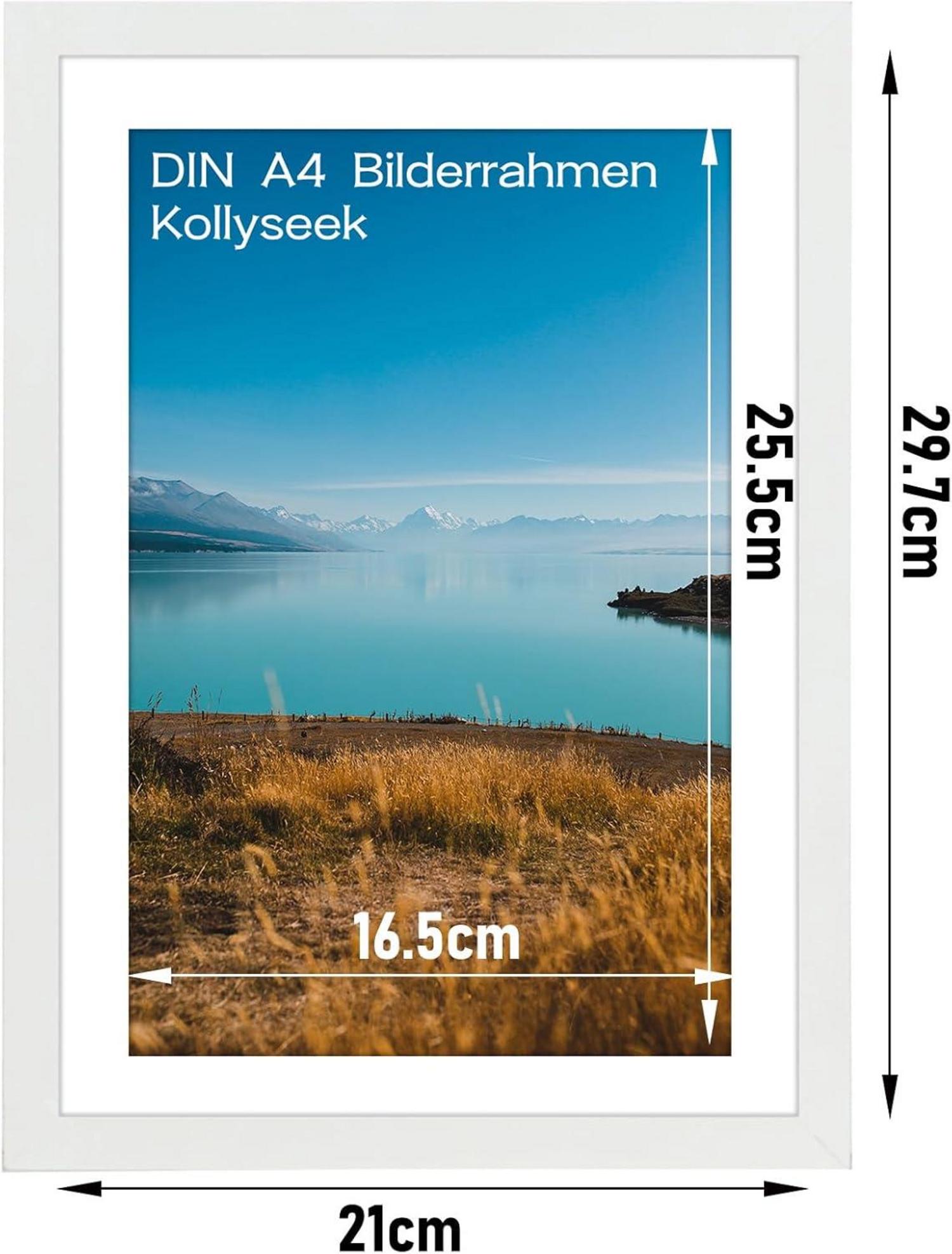 Bilderrahmen DIN A4 weiß MDF Acrylglas Aufhängen Aufstellen