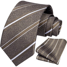 Herren Hochzeitskrawatte mit Streifenmuster und Einstecktuch