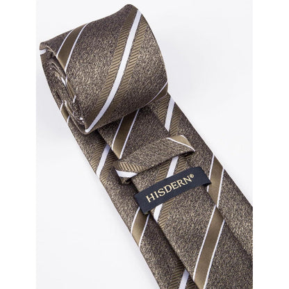 Herren Hochzeitskrawatte mit Streifenmuster und Einstecktuch