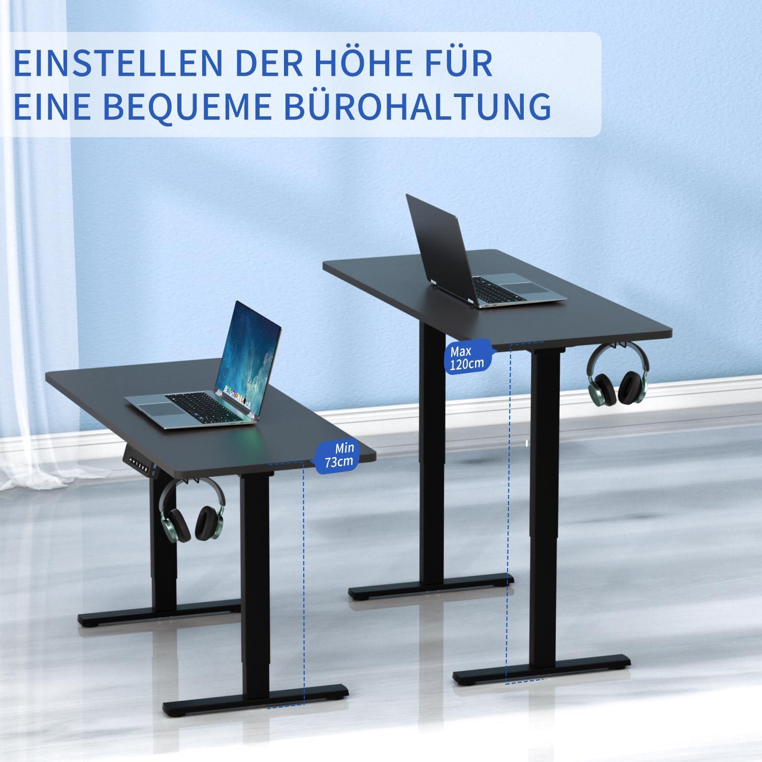 Höhenverstellbares Schreibtisch Gestell 2 Motoren Memory Steuerung USB Schwarz