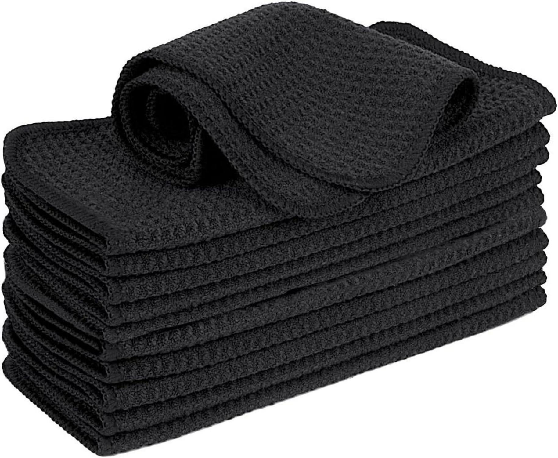 Mikrofasertücher Schwarz Waffeltuch Spültuch 20 x 20 cm 12er Pack