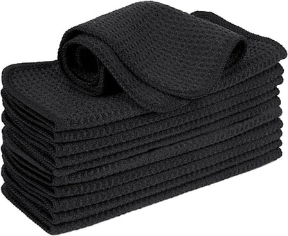 Mikrofasertücher Schwarz Waffeltuch Spültuch 20 x 20 cm 12er Pack