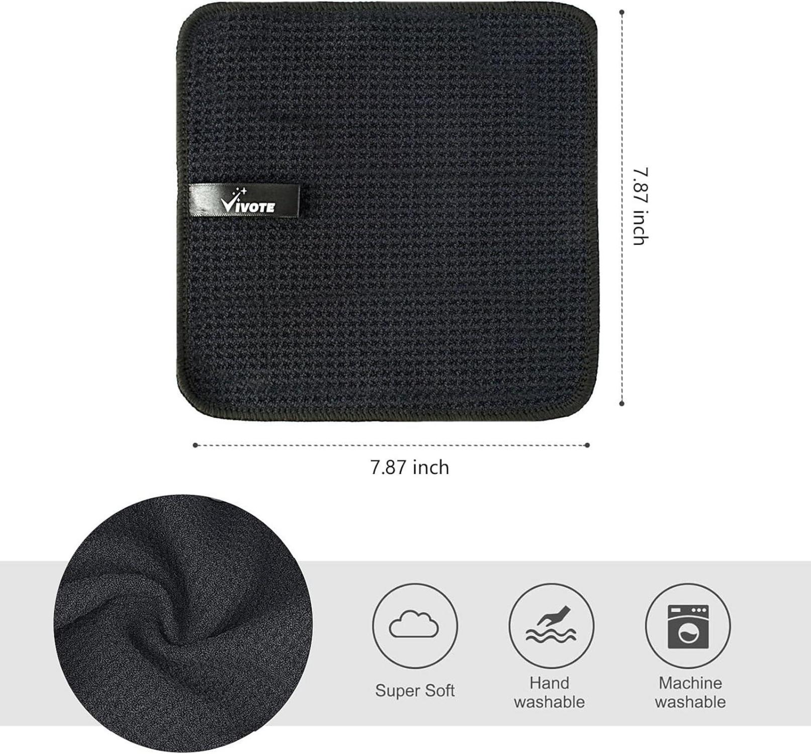 Mikrofasertücher Schwarz Waffeltuch 20x20cm 12er Set