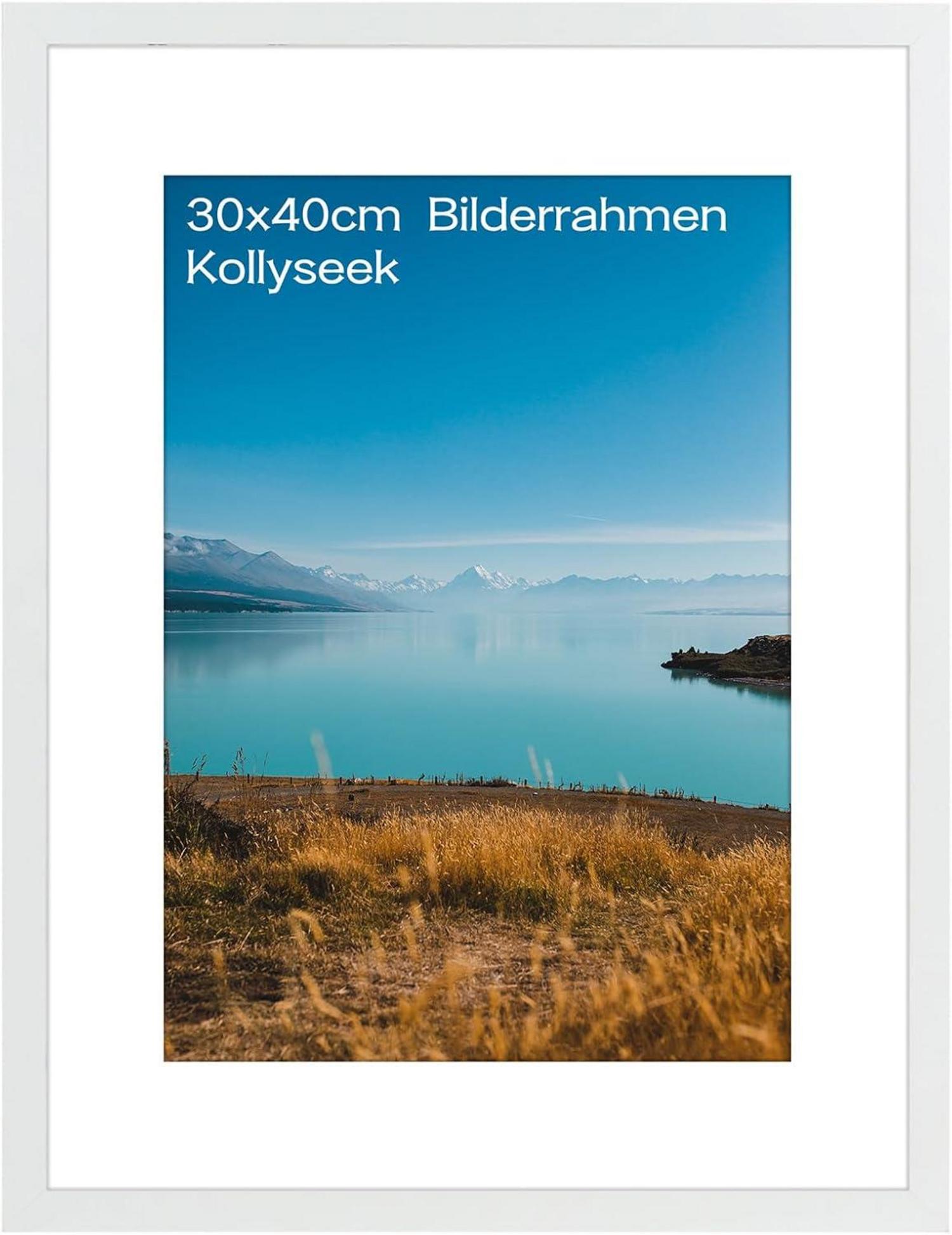 Modernes Bilderrahmen-Set aus MDF und Acrylglas, weiß 30x40cm
