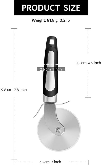 Pizzaschneider mit scharfer Klinge für Krusten und Torten
