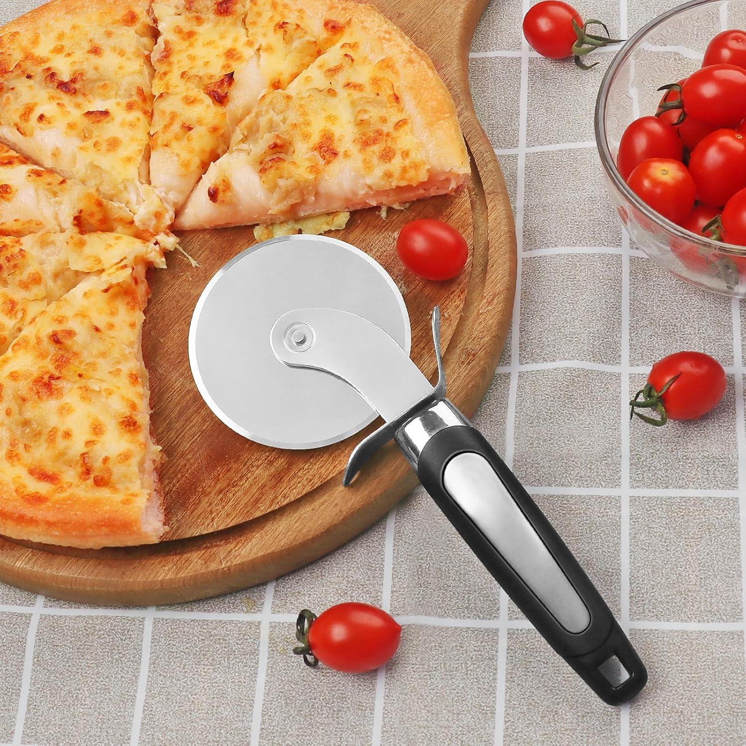 Pizzaschneider Pizzarad scharfe Klinge Krusten Torten Schwarz neu definiert