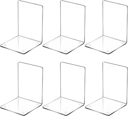Acryl Buchstütze Set transparent mit rutschfesten Aufklebern 3 Stück