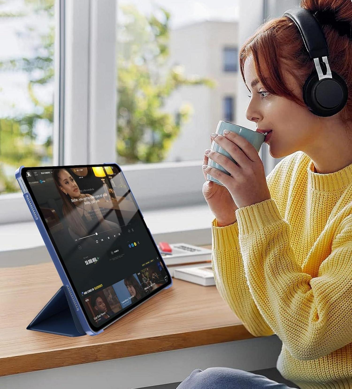 Hülle für iPad Air 13 Zoll M2 2024, Marineblau, Standfunktion