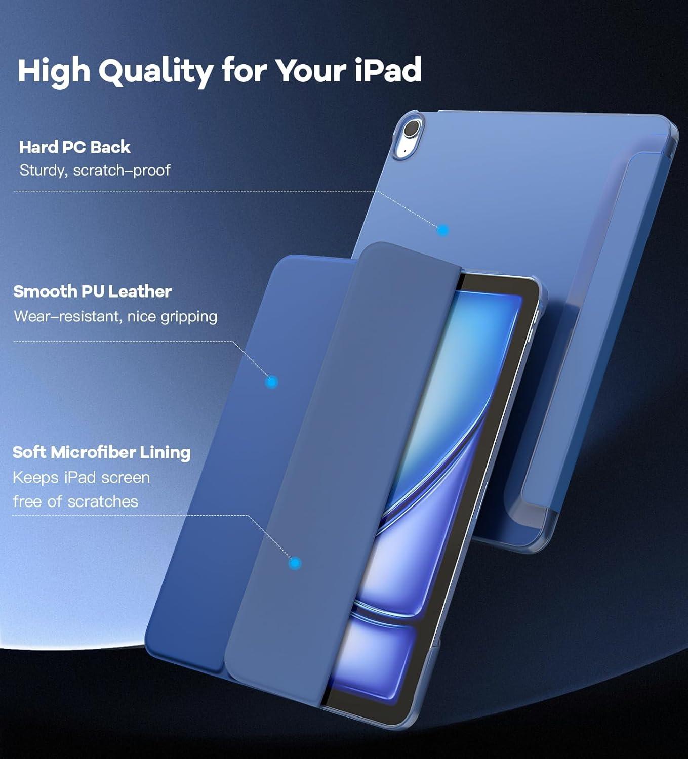 TiMOVO iPad Air 13 Hülle M2 2024 Marineblau Transluzent Schutzhülle