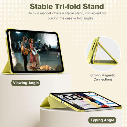 iPad 10 Hülle, Stoßfest Kinder Case mit Ständer und Displayschutz - Zitrone Gelb