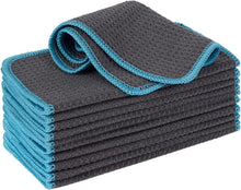 Mikrofasertücher Waffeltuch Grau 12er Set, waschbar & fusselfrei 20x20