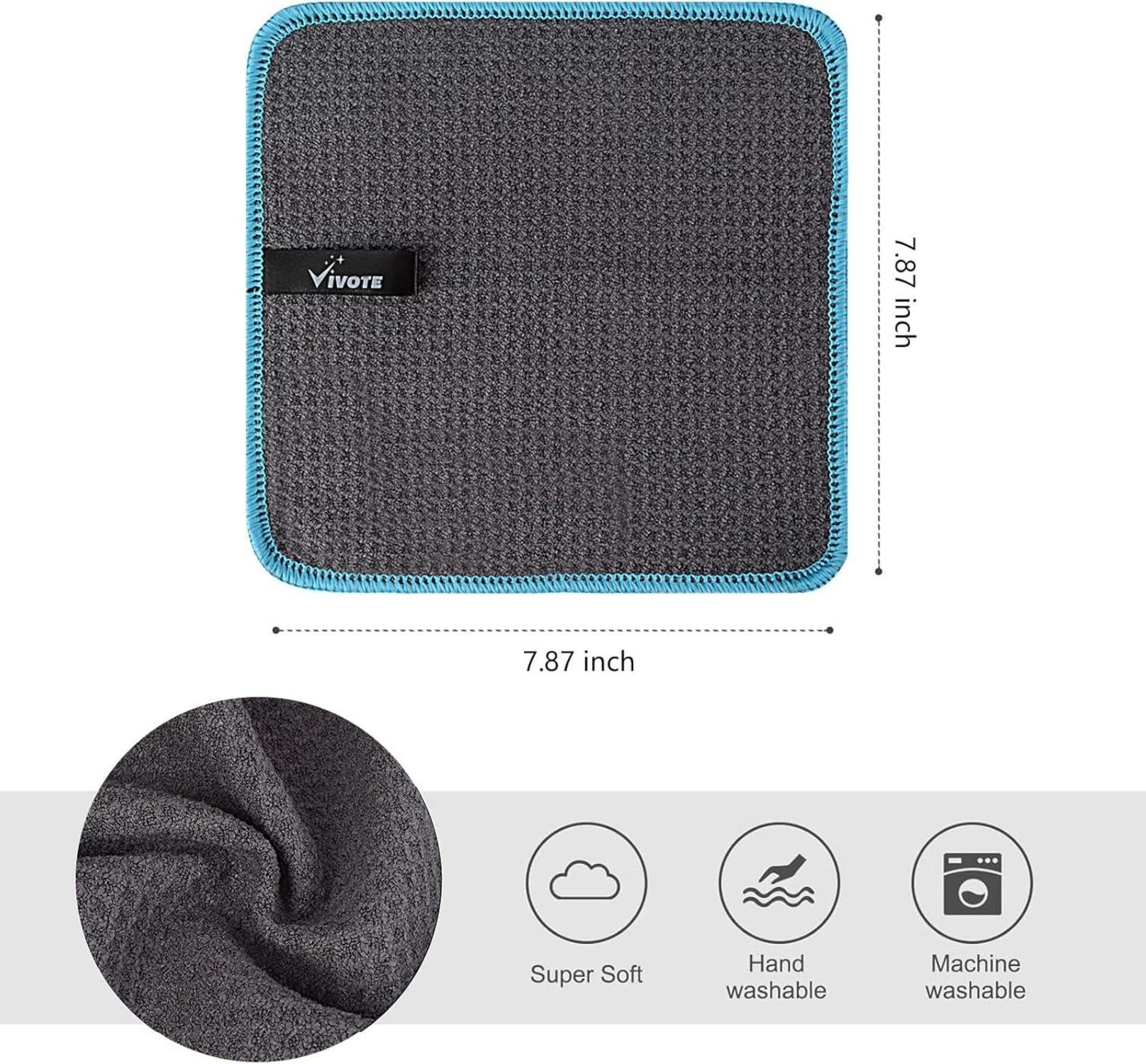Mikrofasertuch Grau 20x20 cm 12er Set fusselfrei & saugstark