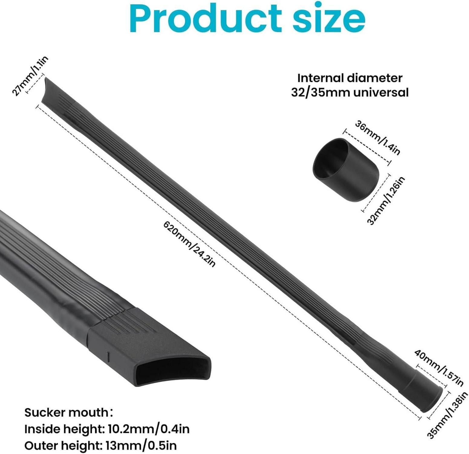 65cm Flexible Staubsauger Fugendüse Schwarz 35/32mm