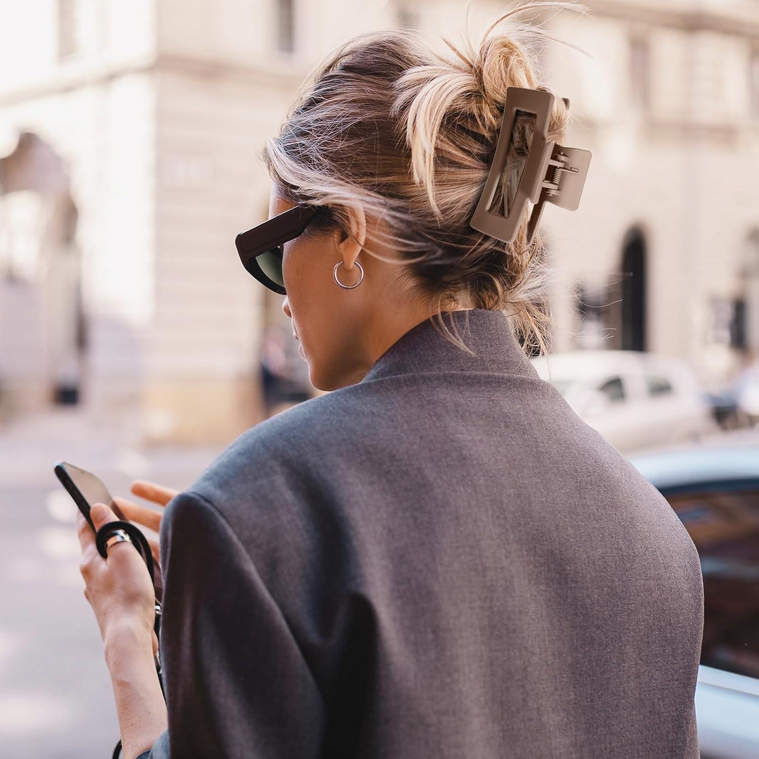 6er Set Große Haarklammer 8cm für dickes Haar - Rutschfestes